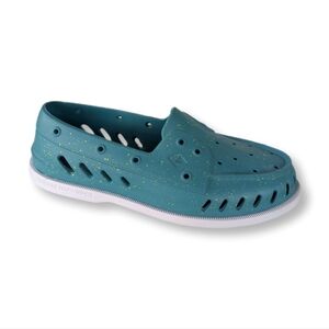 Sperry Men's Teal Blue A/O Float Speckled Non Marking Boat Shoes